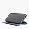 iPhone 12 Pro Max telefoonhoesje - Echt Leer - Book Case - Hoesje met Kaarthouder - Blauw