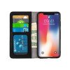 iPhone 12 mini telefoonhoesje - Echt Leer - Book Case - Hoesje met Kaarthouder - Zwart