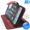 iPhone 13/14 telefoonhoesje - Echt Leer - Book Case - Hoesje met Kaarthouder - Rood