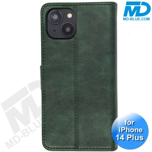 iPhone 14 Plus- Telefoonhoesje - Book Case - Donker Groen