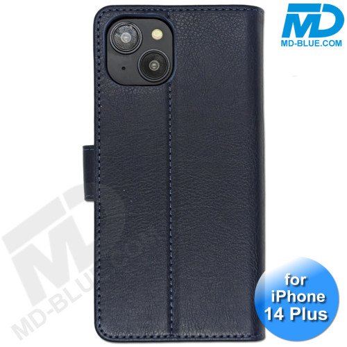 iPhone 14 Plus - Telefoonhoesje - Book Case - Donker Blauw