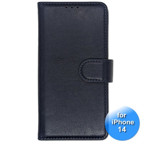 iPhone 14 - Telefoonhoesje - Book Case - Donker Blauw