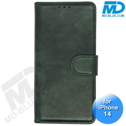 iPhone 14 - Telefoonhoesje - Book Case - Donker Groen