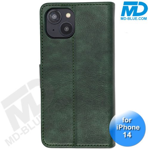 iPhone 14 - Telefoonhoesje - Book Case - Donker Groen