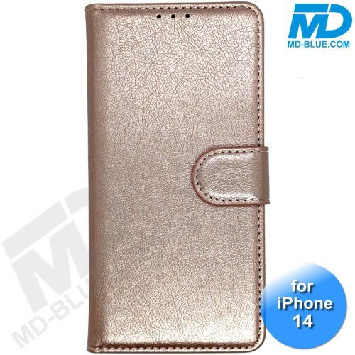 iPhone 14 - Telefoonhoesje - Book Case - Rosé Goud