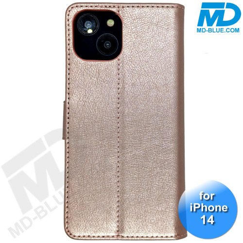 iPhone 14 - Telefoonhoesje - Book Case - Rosé Goud