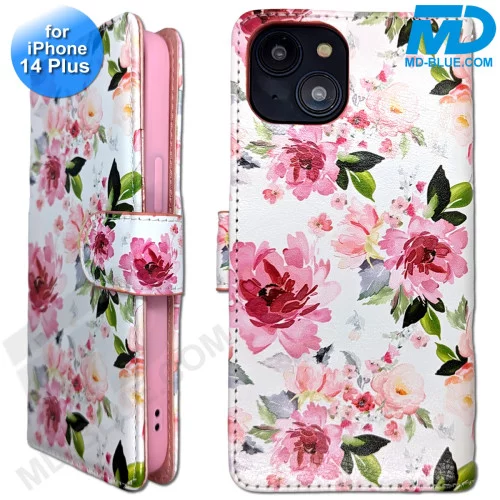 iPhone 14 Plus - Telefoonhoesje - Book Case - Bloemen