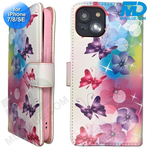 iPhone 7/8/SE - Telefoonhoesje - Book Case - Vlinders