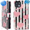 iPhone 15 Plus - Telefoonhoesje - Book Case - Hartjes
