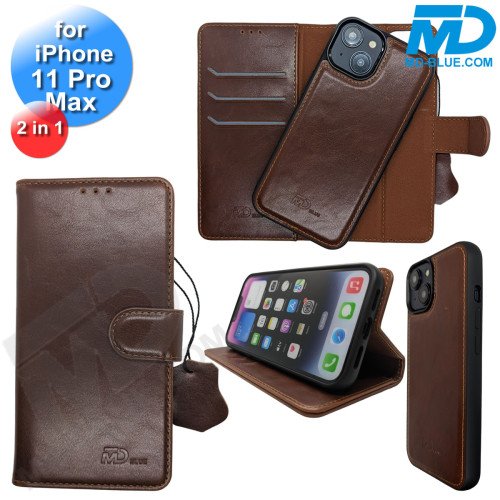 iPhone 11 Pro Max Telefoonhoesjes - Book Case - 2 in 1 - Bruin
