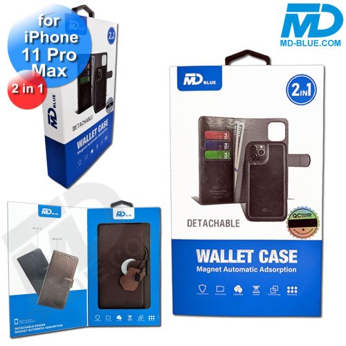 iPhone 11 Pro Max Telefoonhoesjes - Book Case - 2 in 1 - Bruin