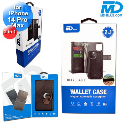 iPhone 14 Pro Max Telefoonhoesjes - Book Case - 2 in 1 - Bruin