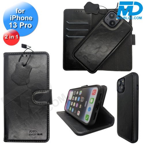 iPhone 13 Mini Telefoonhoesjes - Book Case - 2 in 1 - Zwart