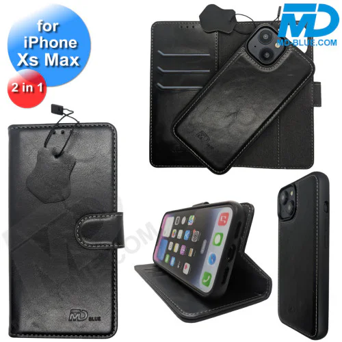 iPhone Xs Max Telefoonhoesjes - Book Case - 2 in 1 - Zwart