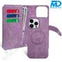 MDblue Premium Book Case Telefoonhoesje – Kunstsuède – Paars – iPhone 17 Air