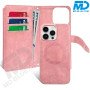 MDblue Premium Book Case Telefoonhoesje – Magsafe -Suède Look – Roze – iPhone 17 Air