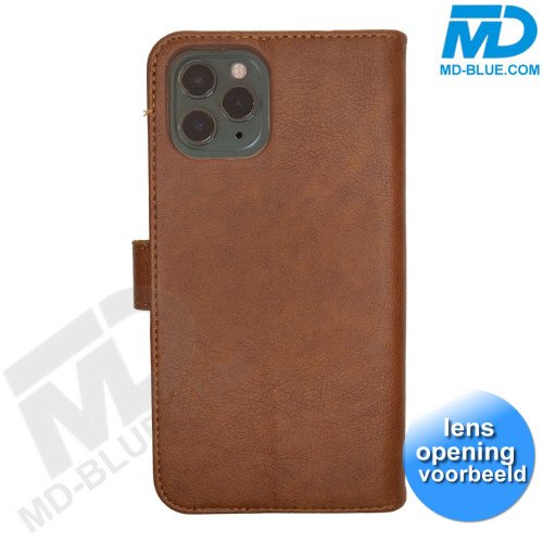 MDBlue - iPhone Xr - Telefoonhoesje - Bookcase Luxe - Coffee
