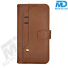 MDBlue - iPhone 12 - Telefoonhoesje - Bookcase Luxe - Coffee