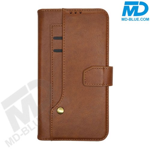 MDBlue - iPhone Xr - Telefoonhoesje - Bookcase Luxe - Coffee