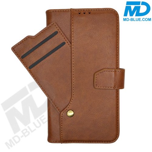 MDBlue - iPhone Xr - Telefoonhoesje - Bookcase Luxe - Coffee