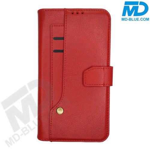 MDBlue - iPhone 14 Pro - Telefoonhoesje - Bookcase Luxe - Rood