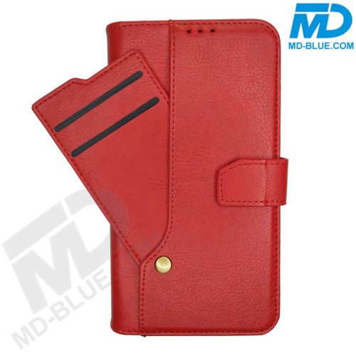 MDBlue - iPhone 14 Pro - Telefoonhoesje - Bookcase Luxe - Rood