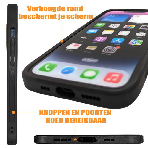 iPhone 15 Plus Back Cover Marmer Zwart iPhone 15 Plus Back Cover Marmer Zwart