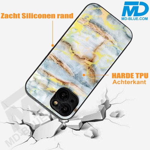 iPhone 11 Back Cover Marmer Licht Blauw