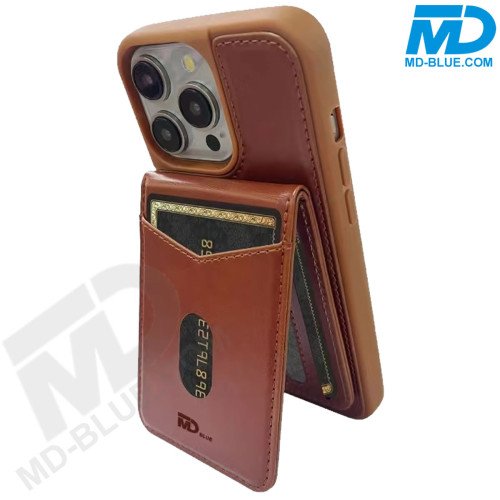 iPhone 13 en 14 Telefoonhoesje - Back Cover - Card Houder -Portemonnee - Magsafe - 2 in 1 - Bruin