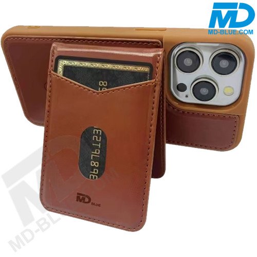 iPhone 13 en 14 Telefoonhoesje - Back Cover - Card Houder -Portemonnee - Magsafe - 2 in 1 - Bruin