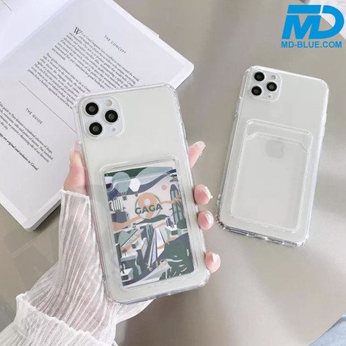 iPhone 16 Plus - Telefoonhoesje - Siliconen - met kaarthouder - Transparant