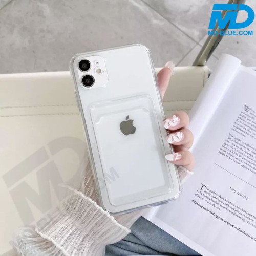 iPhone 16 Plus - Telefoonhoesje - Siliconen - met kaarthouder - Transparant