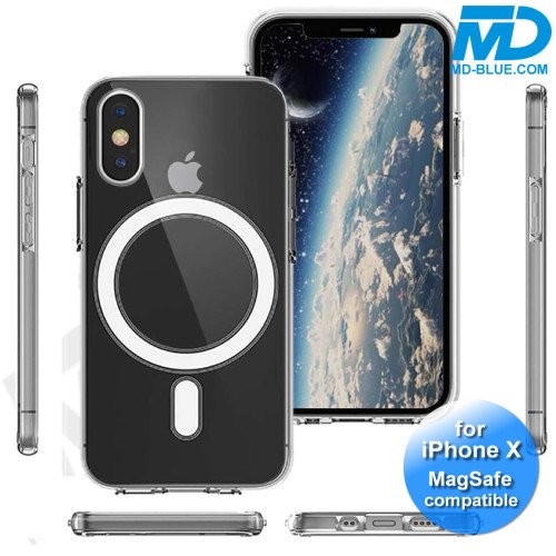 iPhone X /Xs 10 Hoesje Transparant Siliconen MagSafe - iPhone X /Xs 10 Case - iPhone X /Xs 10 - Transparant- MagSafe Case