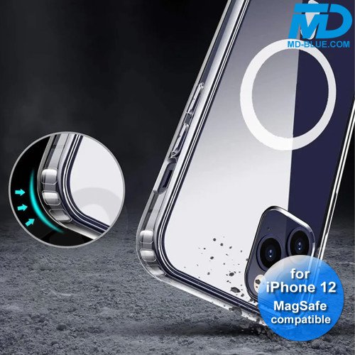 iPhone 12 Hoesje Transparant Siliconen MagSafe - iPhone 12 Case - iPhone 12 - Transparant- MagSafe Case - Witte ring iPhone 12 Hoesje Transparant Siliconen MagSafe - iPhone 12 Case - iPhone 12 - Transparant- MagSafe Case - Witte ring