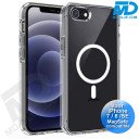 iPhone 7/8/Se Hoesje Transparant Siliconen MagSafe - iPhone 7/8/Se Case - Transparant- MagSafe Case - Wit