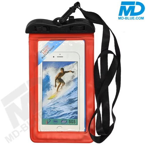 Waterdicht Telefoonhoesje met koord Universeel - Rood