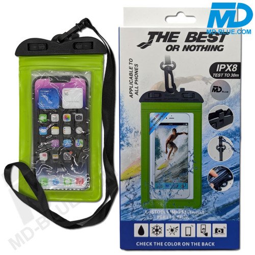 Waterdicht Telefoonhoesje met koord Universeel - Groen