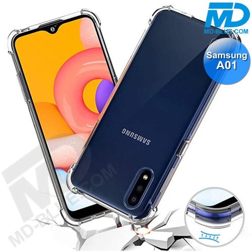 Samsung A01 - Telefoonhoesje - Achterkantje - Siliconen - Antishock - Transparant Samsung A01 - Telefoonhoesje - Achterkantje - Siliconen - Antishock - Transparant
