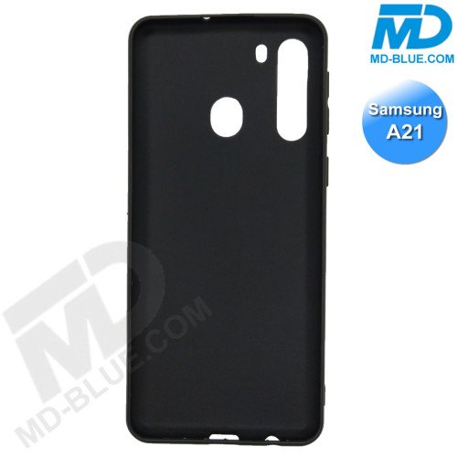 Samsung A21- Telefoonhoesje - Achterkantje - Silliconen - Zwart