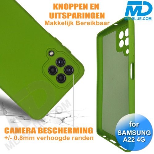 Samsung A22 (4G) - Telefoonhoesje - Achterkantje - Premium Silliconen - Groen Samsung A22 (4G) - Telefoonhoesje - Achterkantje - Premium Silliconen - Groen