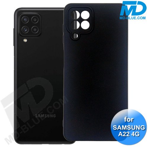 Samsung A22 (4G) - Telefoonhoesje - Achterkantje - Premium Silliconen - Zwart