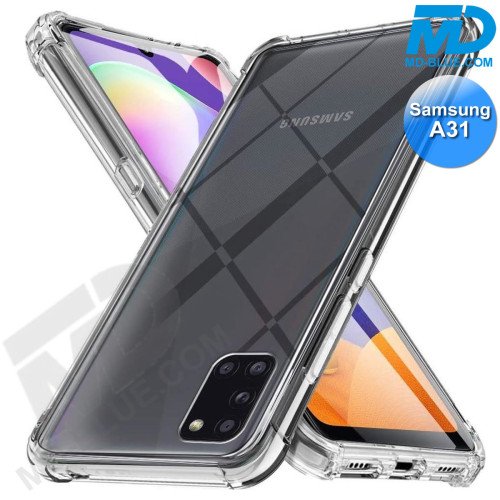 Samsung A31 - Telefoonhoesje - Achterkantje - Siliconen - Antishock - Transparant