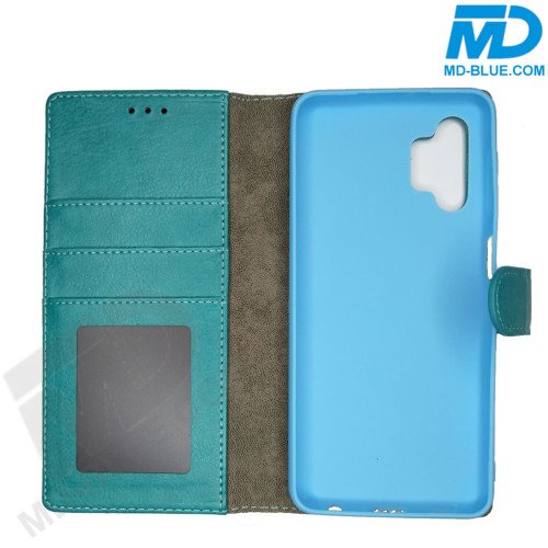 Samsung Galaxy A32 5G Hoesje - Portemonnee Book Case - Kaarthouder & Magneetsluiting - Turquoise