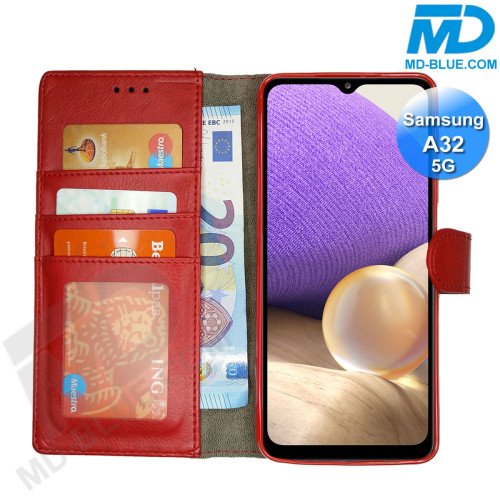 Samsung Galaxy A32 5G Hoesje - Portemonnee Book Case - Kaarthouder & Magneetsluiting - Rood