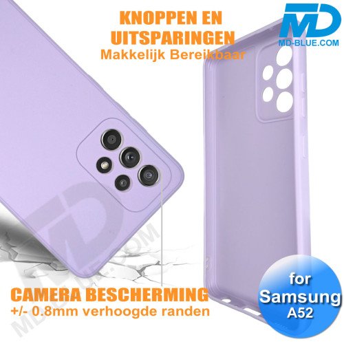 Samsung A52- Telefoonhoesje - Achterkantje - Silliconen - Lila Paars