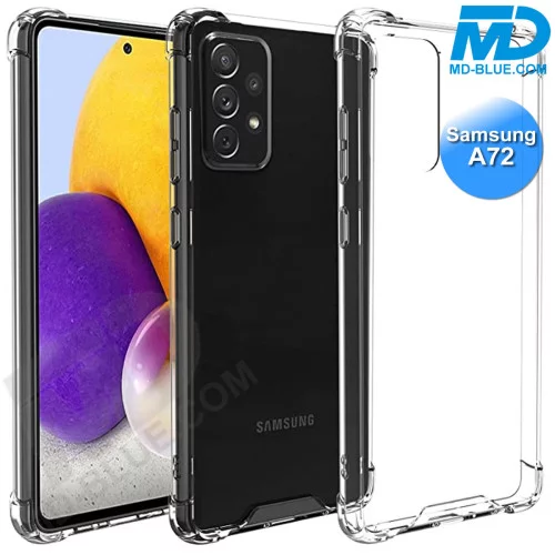 Samsung A72 - Telefoonhoesje - Achterkantje - Siliconen - Antishock - Transparant