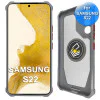 Samsung S22 Telefoonhoesje - Back Cover - Antishock - Grijs Transparant 