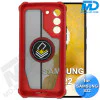 Samsung S22 Telefoonhoesje - Back Cover - Antishock - Rood Transparant 
