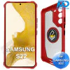 Samsung S22 Telefoonhoesje - Back Cover - Antishock - Rood Transparant 