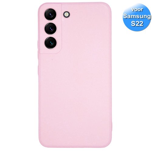 Samsung S22 - Telefoonhoesje - Achterkantje - Silliconen - Roze Samsung S22 - Telefoonhoesje - Achterkantje - Silliconen - Roze